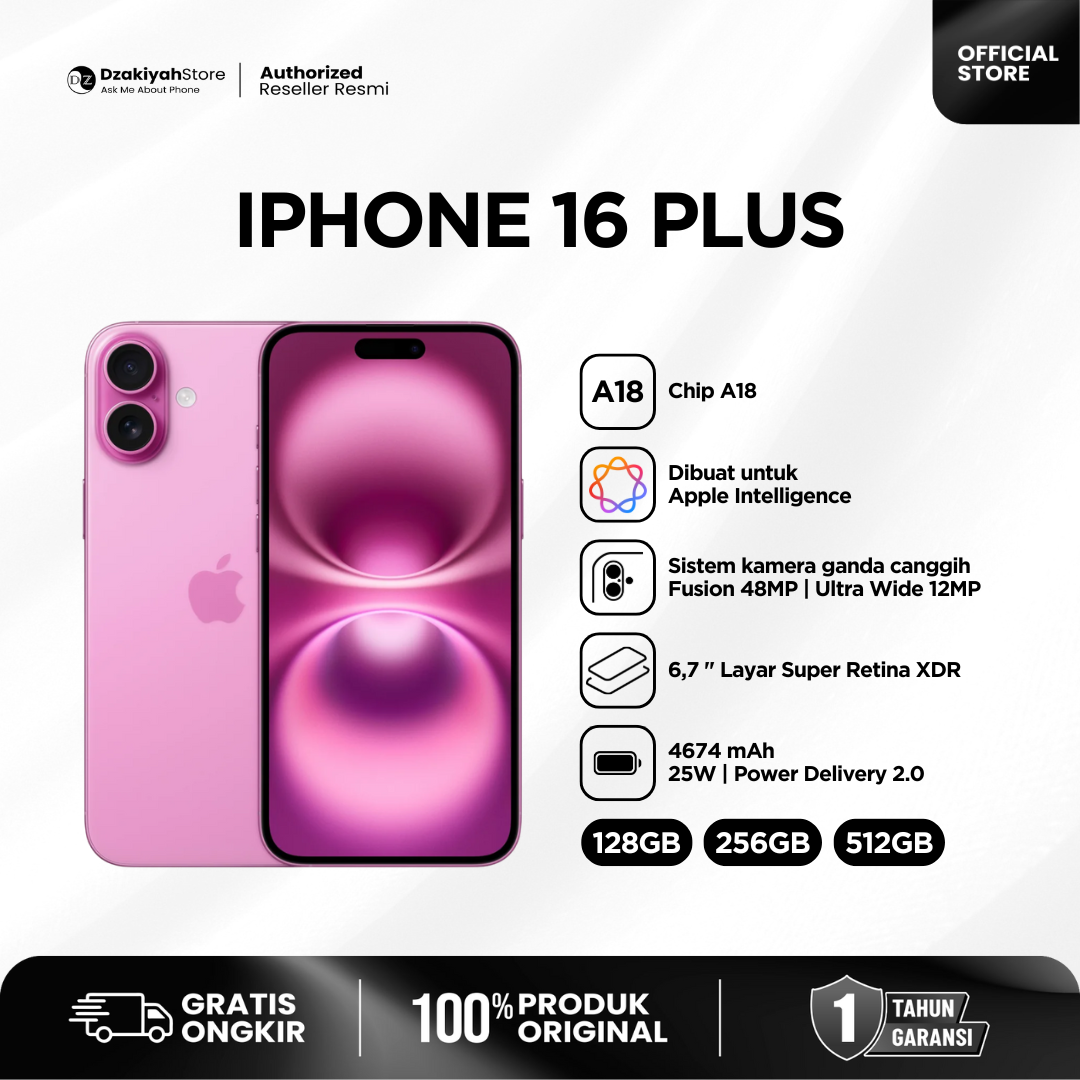iPhone 16 Plus New Resmi Authorized Seller Indonesia