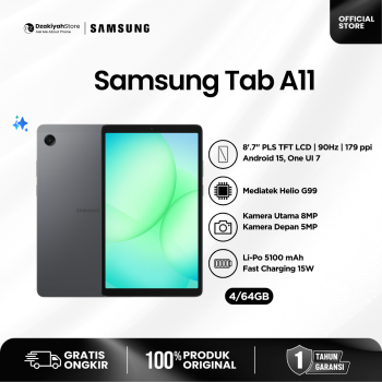 Samsung Galaxy Tab A11 New Segel Resmi 8.7 Inci PLS TFT LCD 90Hz 4/64GB Garansi 1 Tahun Original 100% Layar Kartu